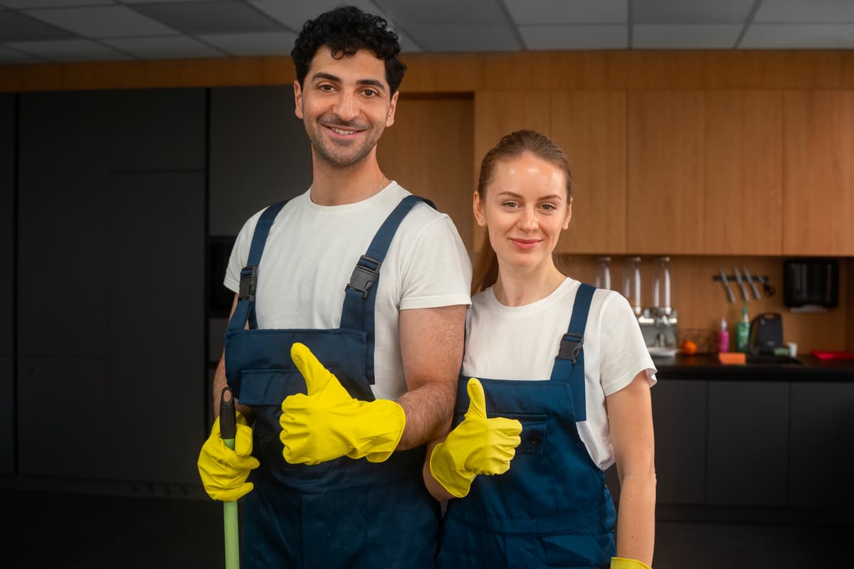 Happy customer with clean home